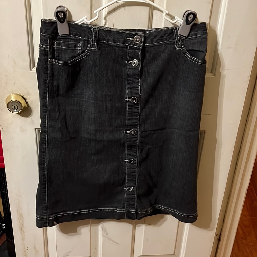 Black jean skirt